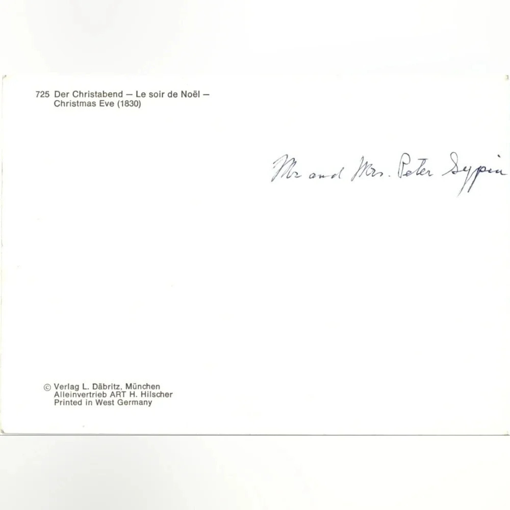 725. CHRISTMAS EVE (1830)- Vintage Postcard - Picture 2 of 2